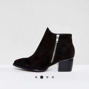 ASOS black suede booties worn once